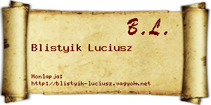 Blistyik Luciusz névjegykártya